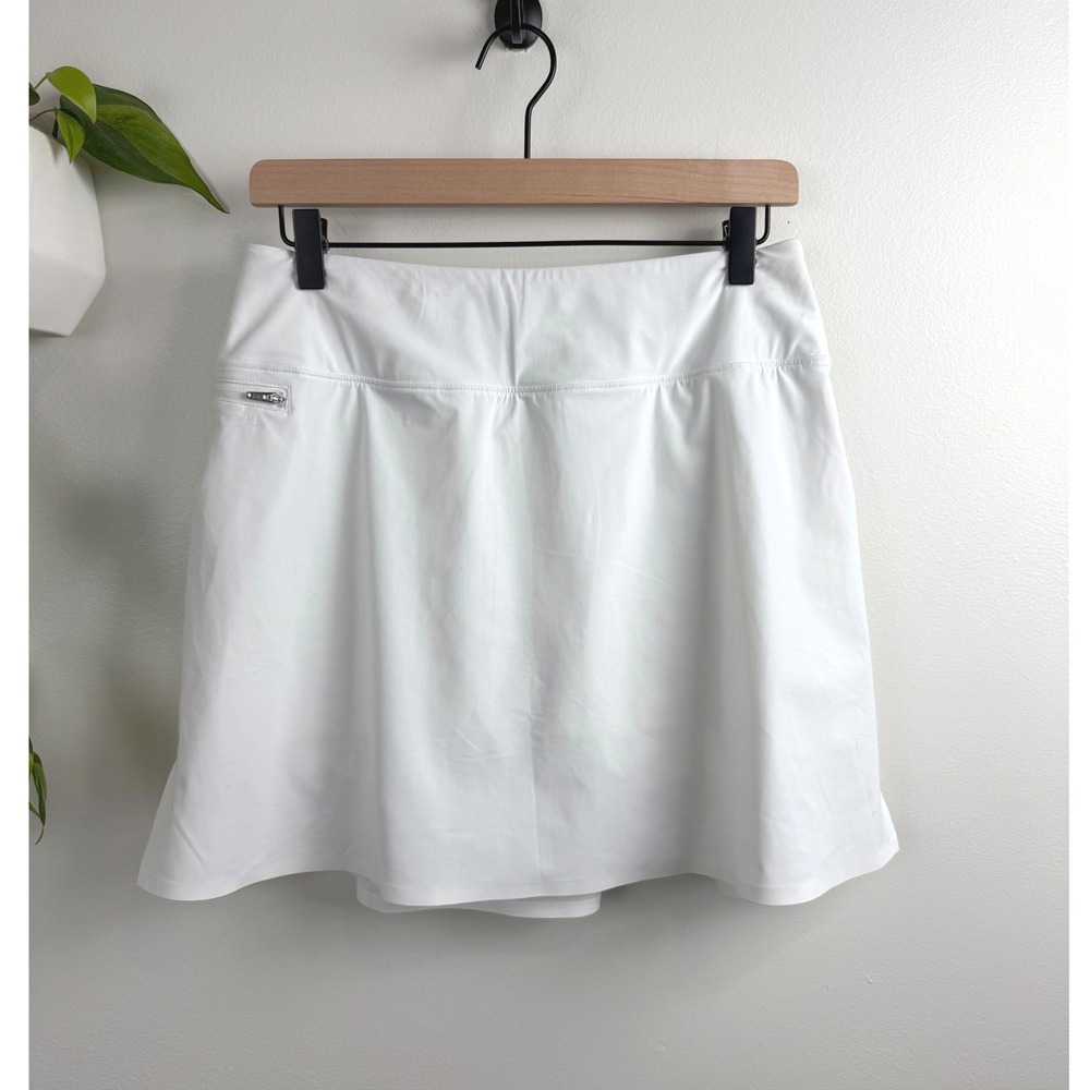Greyson Womens Golf Skort White Active Skirt Size M Zipper Pocket Athleisure